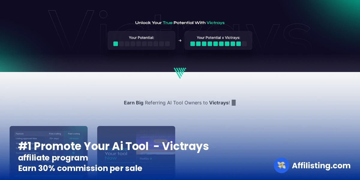 #1 Promote Your Ai Tool  - Victrays affiliate program