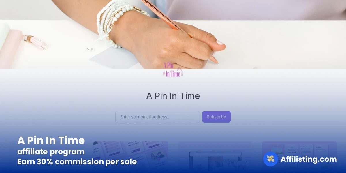 A Pin In Time affiliate program