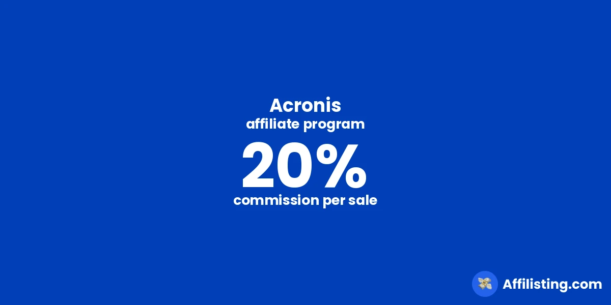 Acronis affiliate program