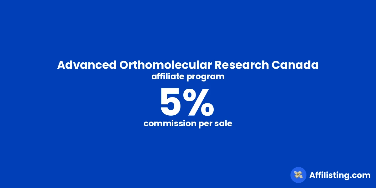 Advanced Orthomolecular Research Canada affiliate program