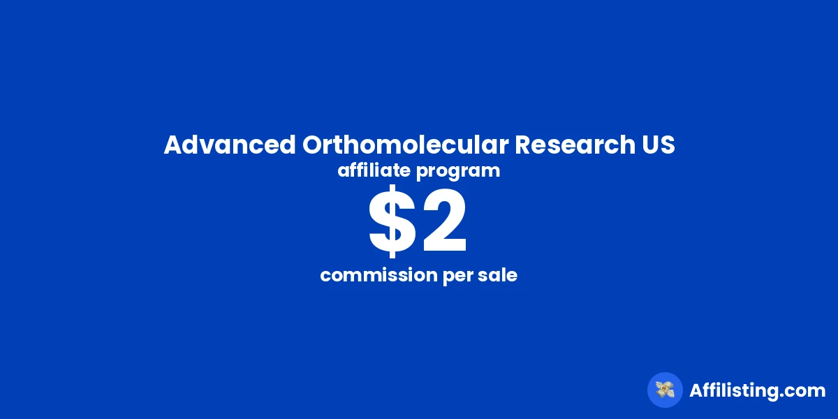 Advanced Orthomolecular Research US affiliate program