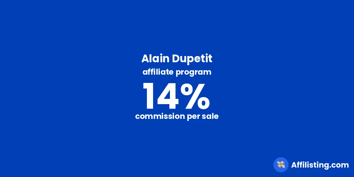 Alain Dupetit affiliate program