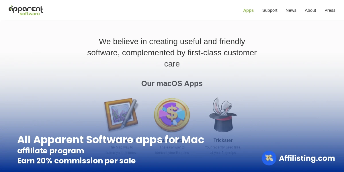 All Apparent Software apps for Mac affiliate program