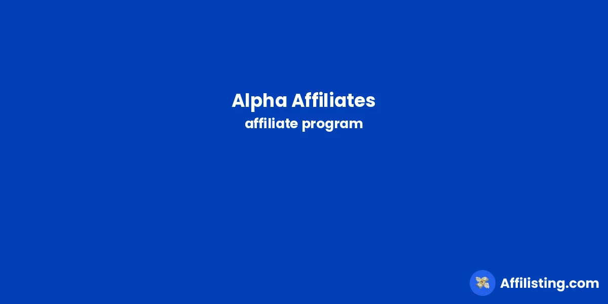 Alpha Affiliates affiliate program