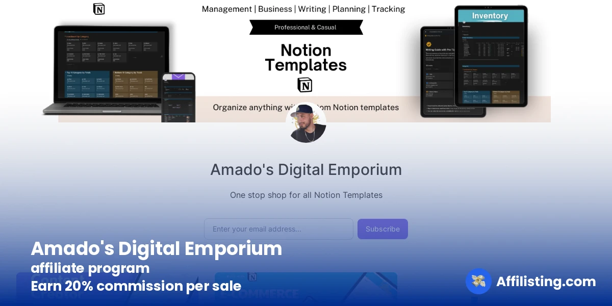 Amado's Digital Emporium affiliate program