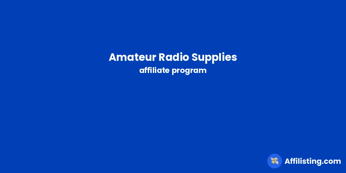 Amateur Radio Supplies affiliate program