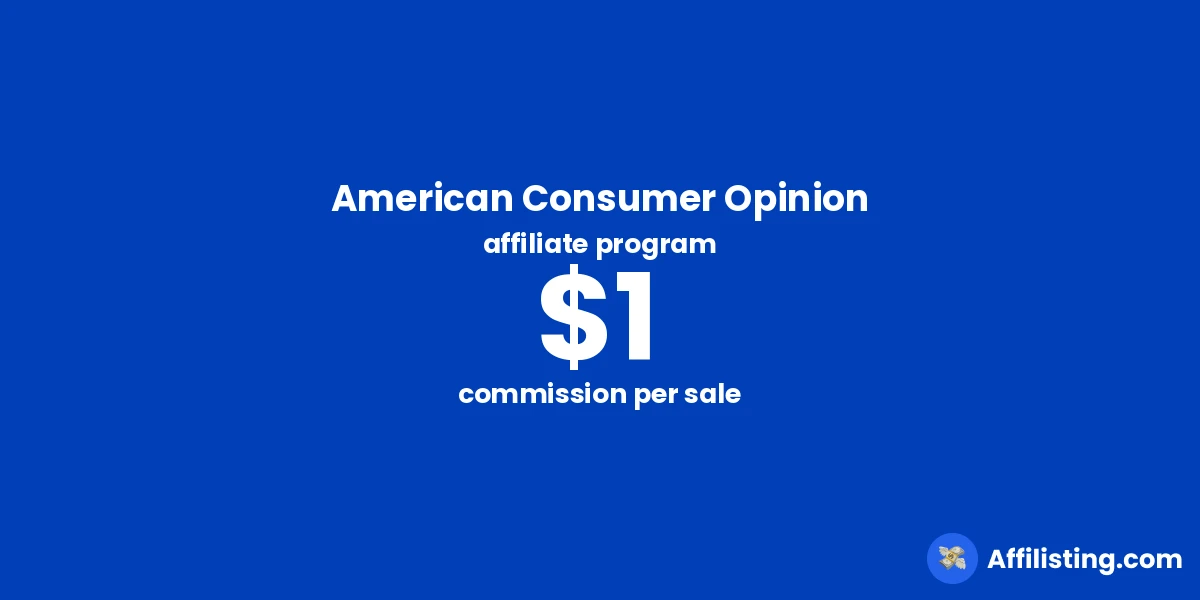 American Consumer Opinion affiliate program