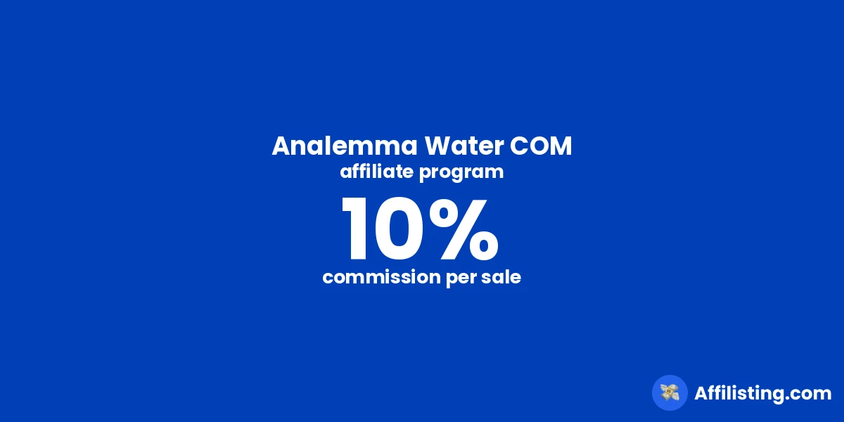 Analemma Water COM affiliate program