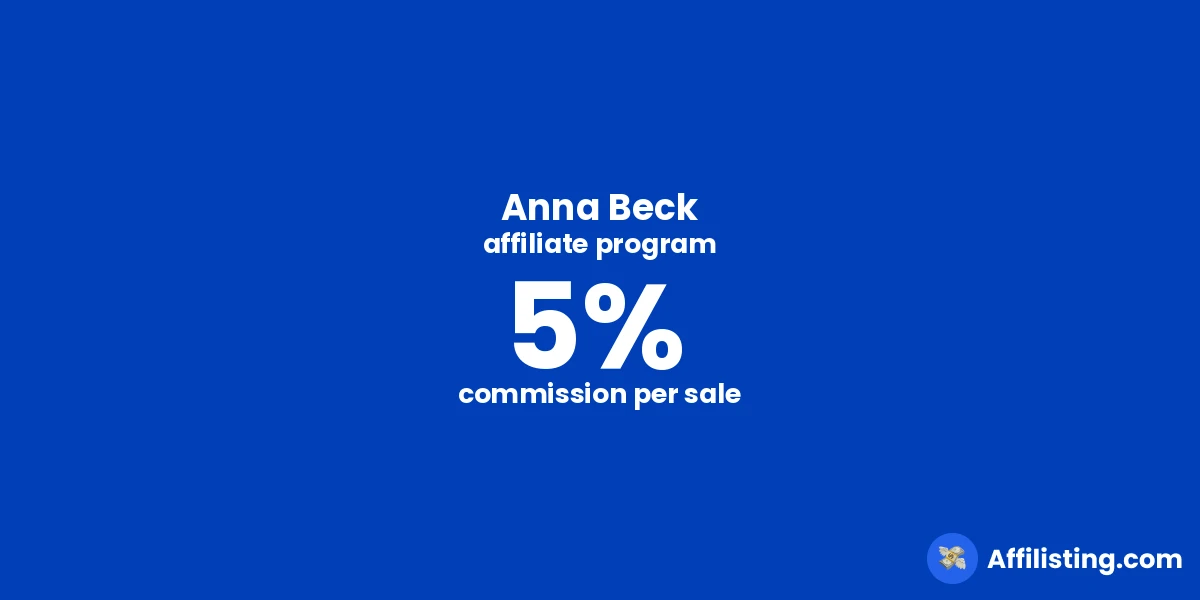 Anna Beck affiliate program
