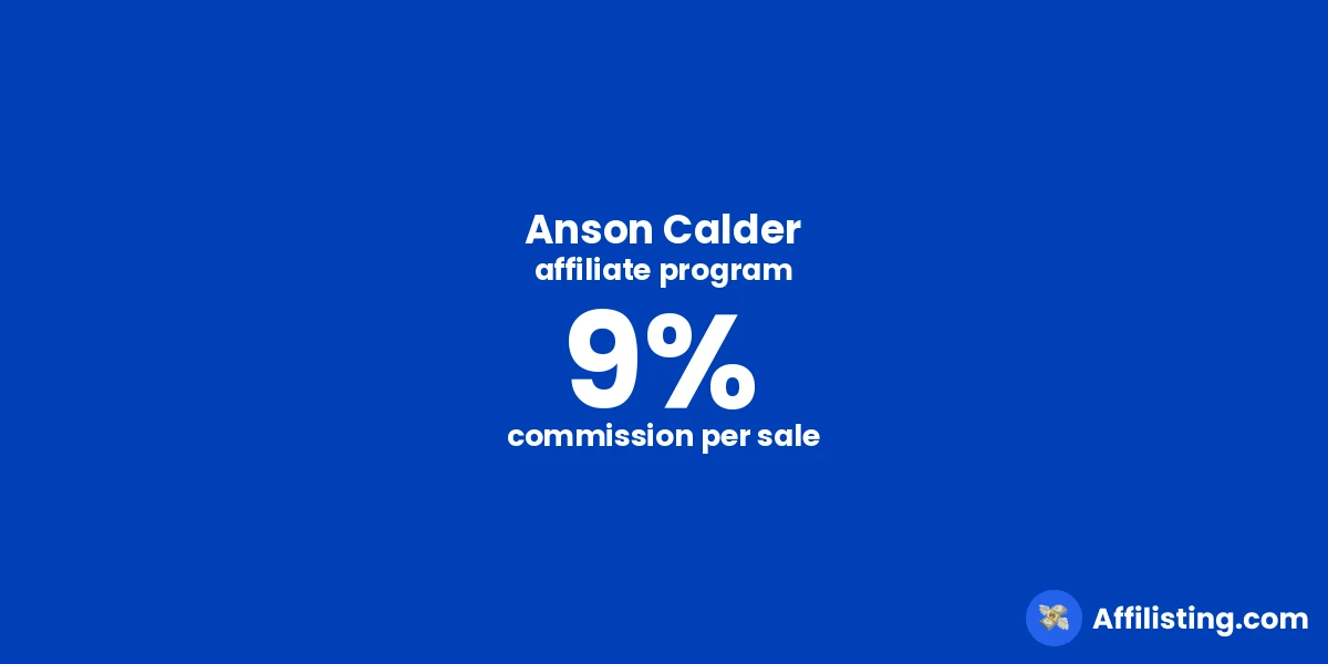 Anson Calder affiliate program