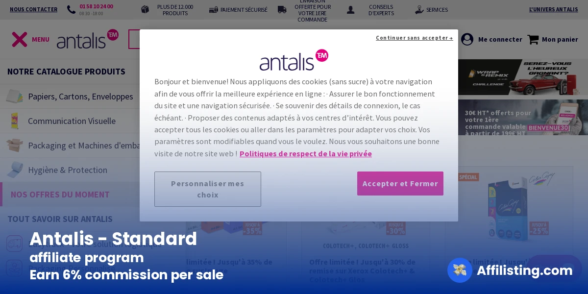 Antalis - Standard affiliate program