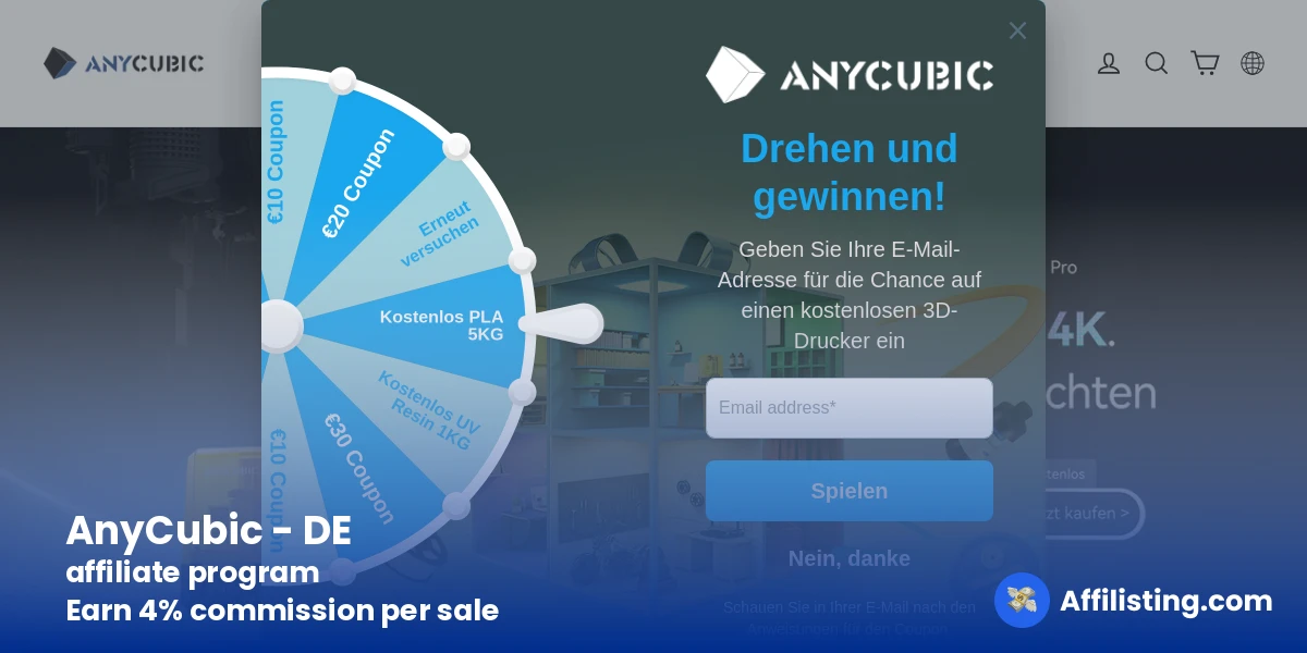 AnyCubic - DE affiliate program
