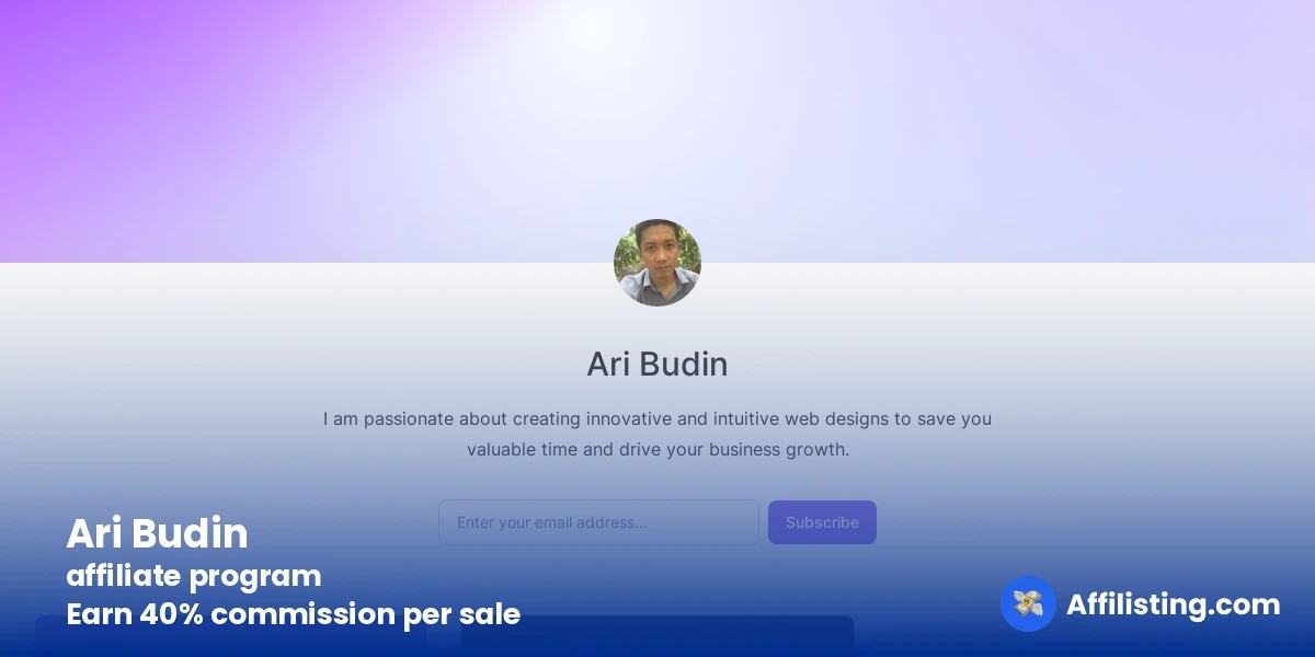 Ari Budin affiliate program