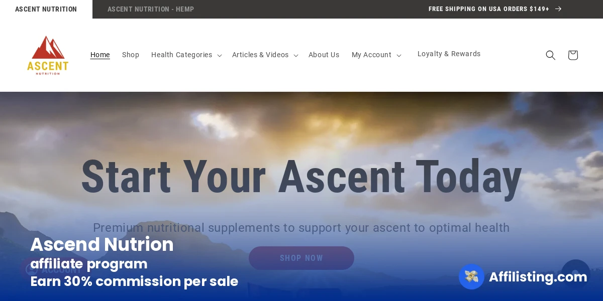 Ascend Nutrion affiliate program