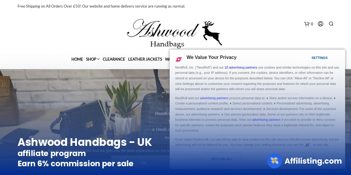 Ashwood Handbags - UK  affiliate program