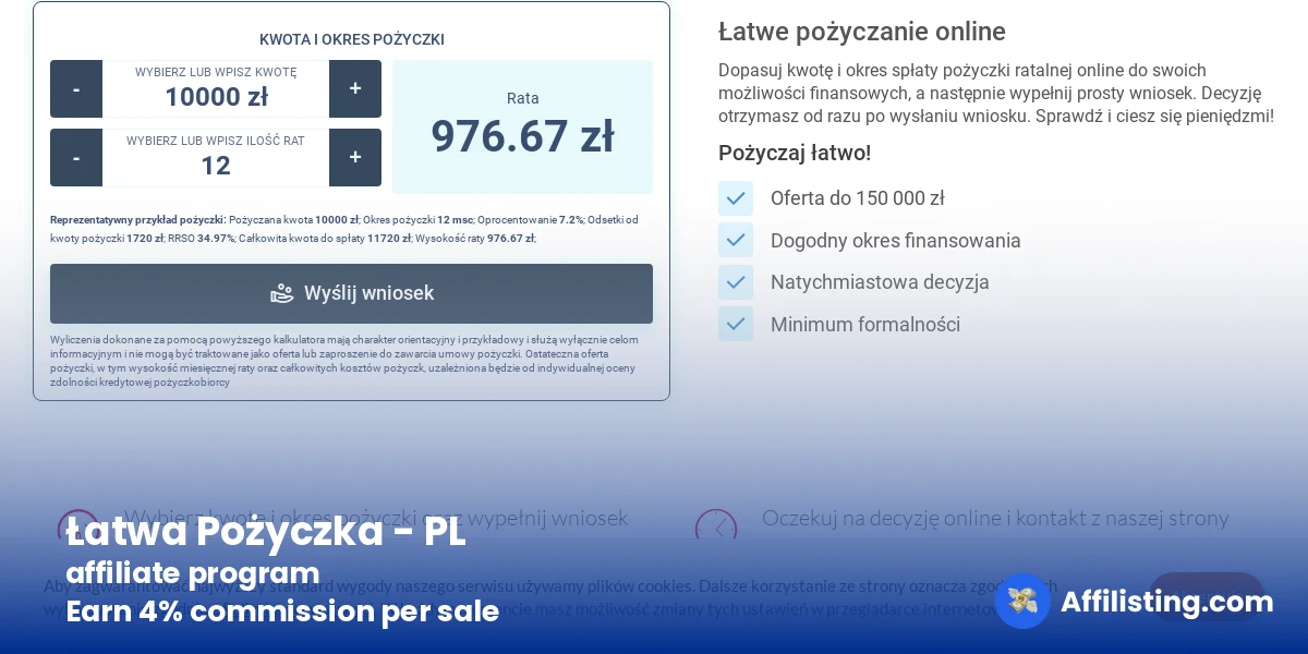 Łatwa Pożyczka - PL affiliate program