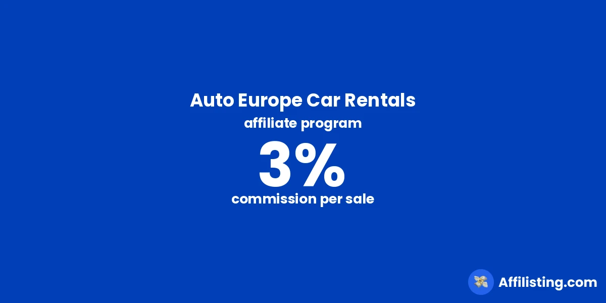 Auto Europe Car Rentals affiliate program