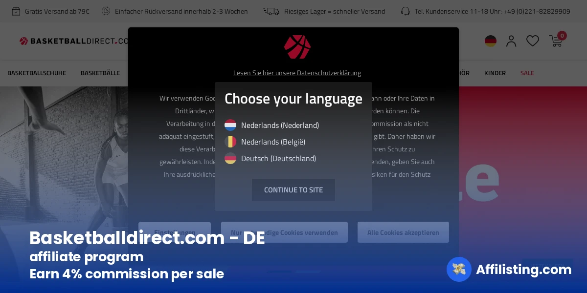 Basketballdirect.com - DE affiliate program