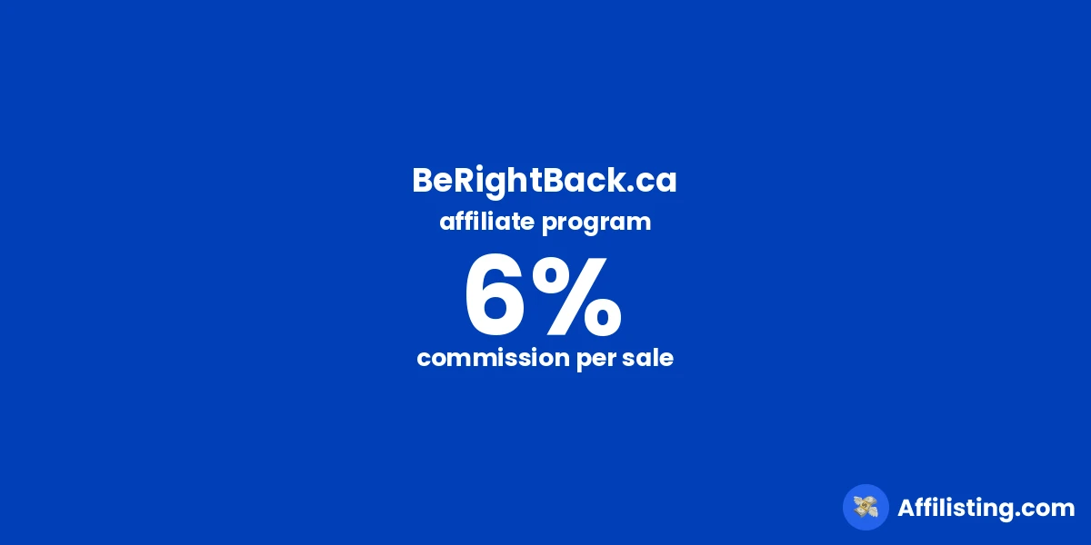 BeRightBack.ca affiliate program
