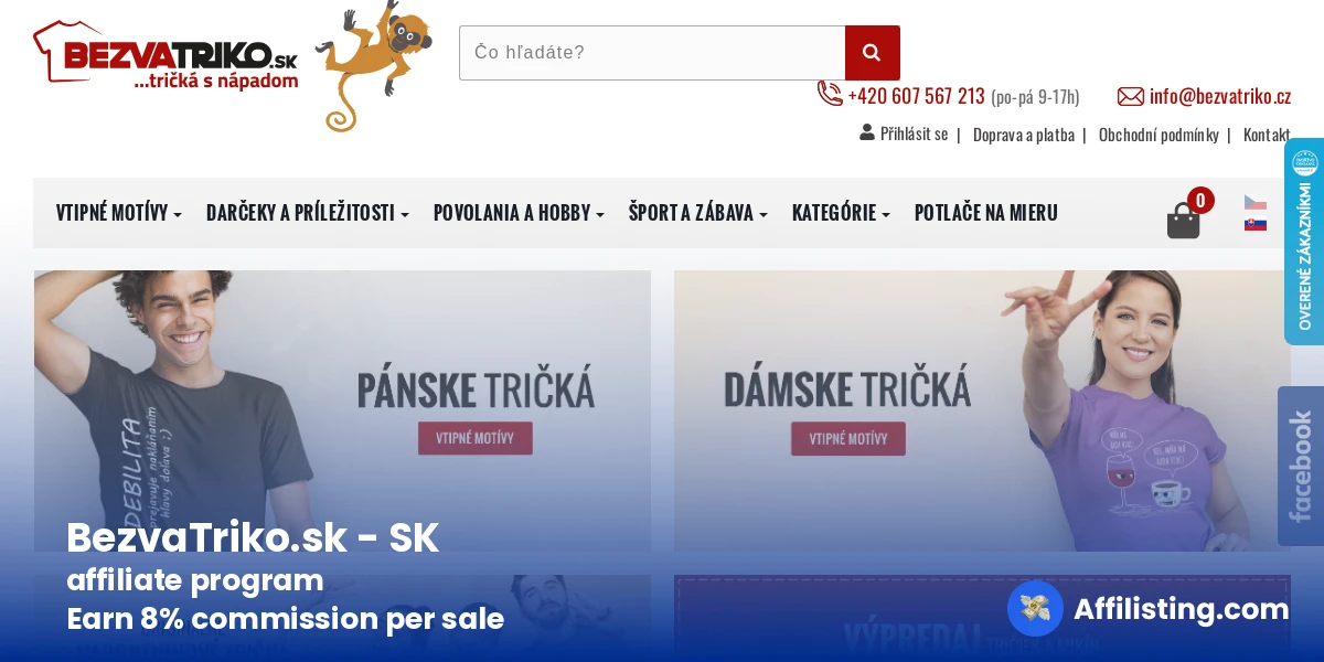 BezvaTriko.sk - SK affiliate program