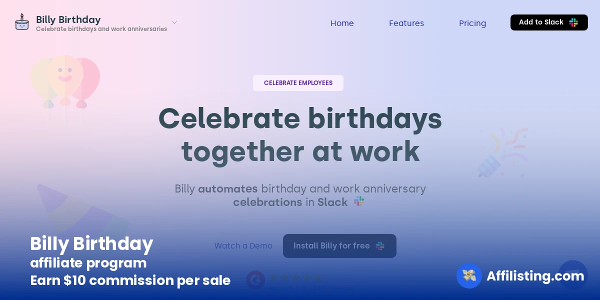 Billy Birthday affiliate program