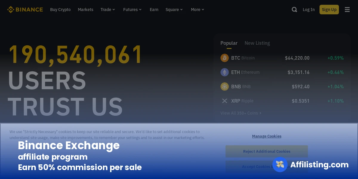 Binance Exchange affiliate program