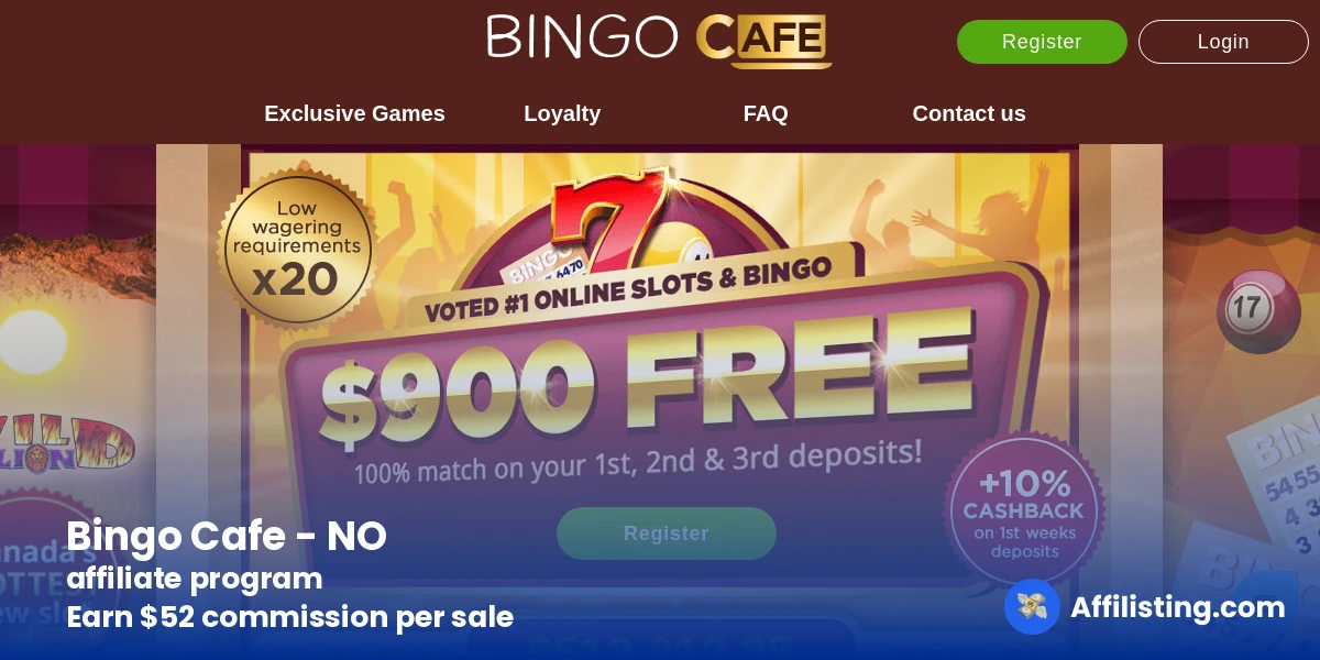 Bingo Cafe - NO  affiliate program