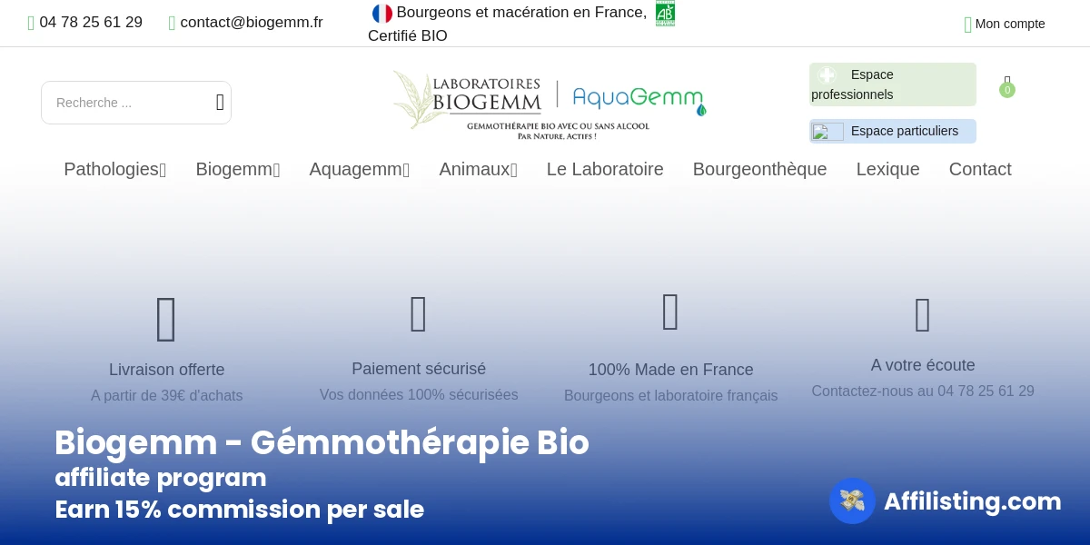 Biogemm - Gémmothérapie Bio affiliate program