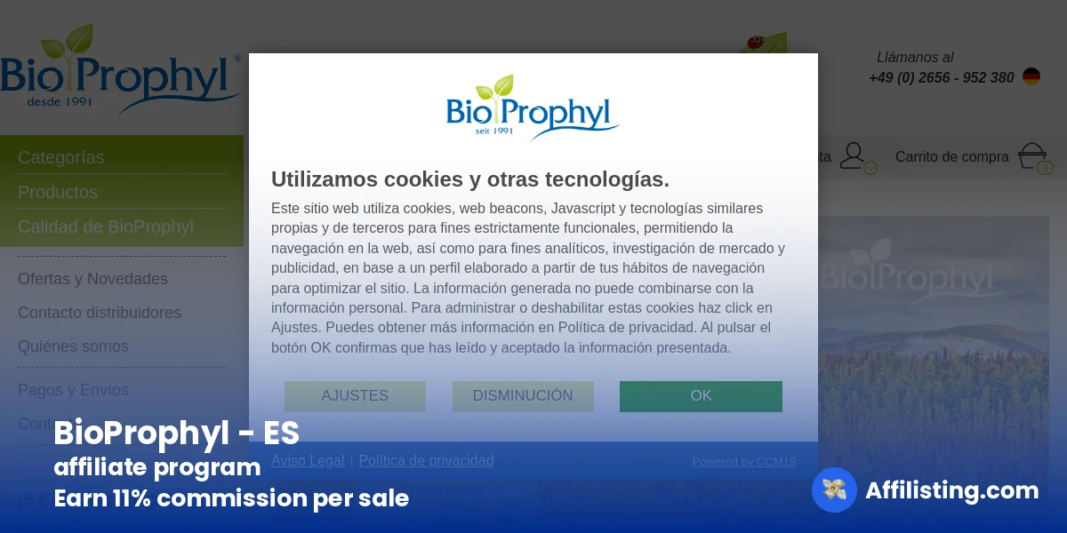 BioProphyl - ES affiliate program