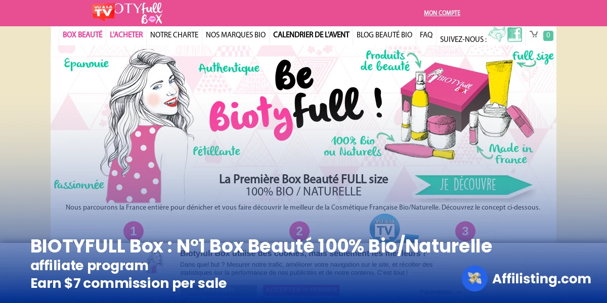 BIOTYFULL Box : N°1 Box Beauté 100% Bio/Naturelle affiliate program