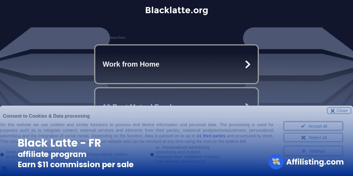 Black Latte - FR affiliate program