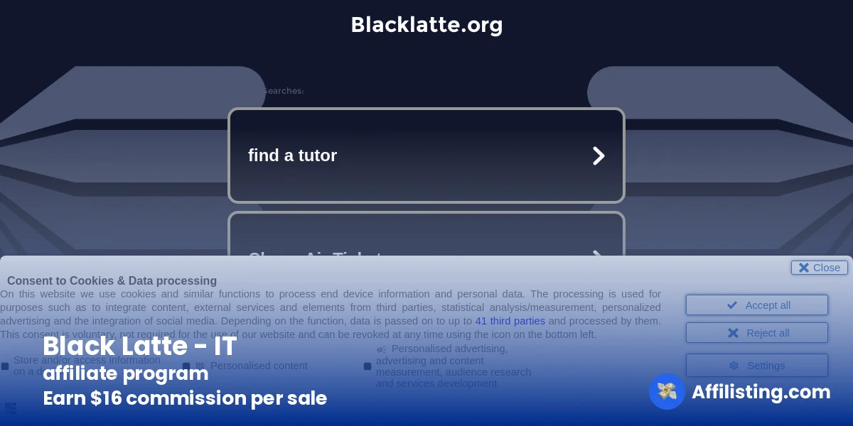 Black Latte - IT affiliate program