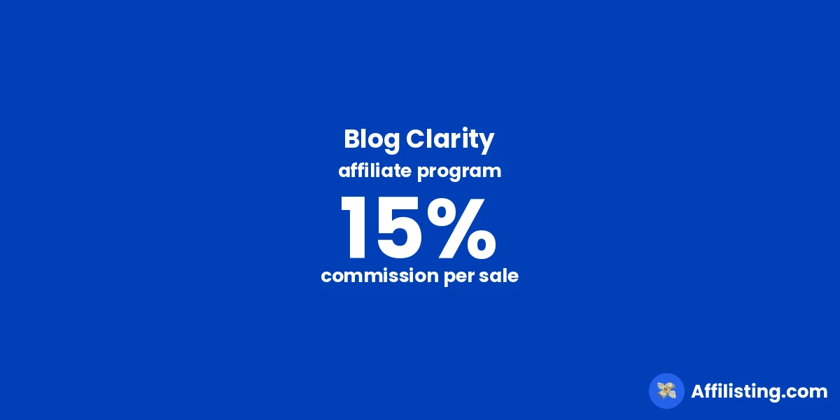Blog Clarity affiliate program