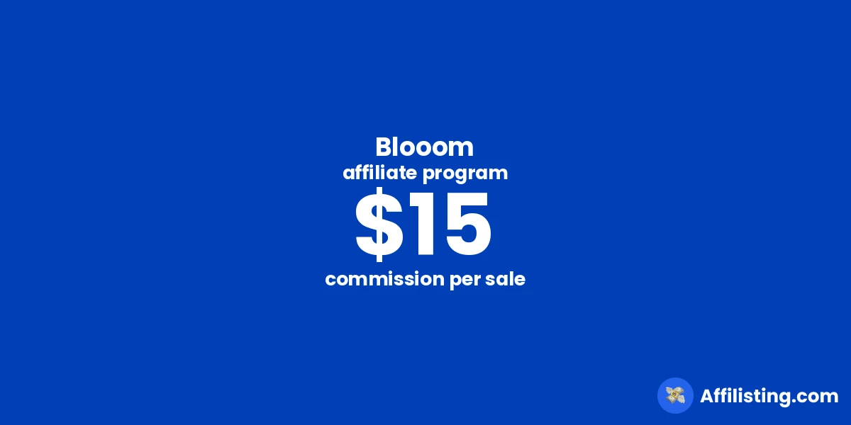 Blooom affiliate program