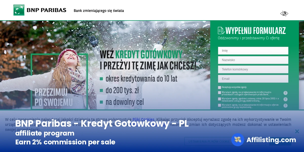 BNP Paribas - Kredyt Gotowkowy - PL affiliate program