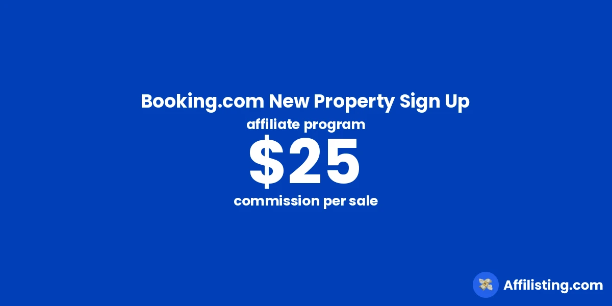 Booking.com New Property Sign Up affiliate program