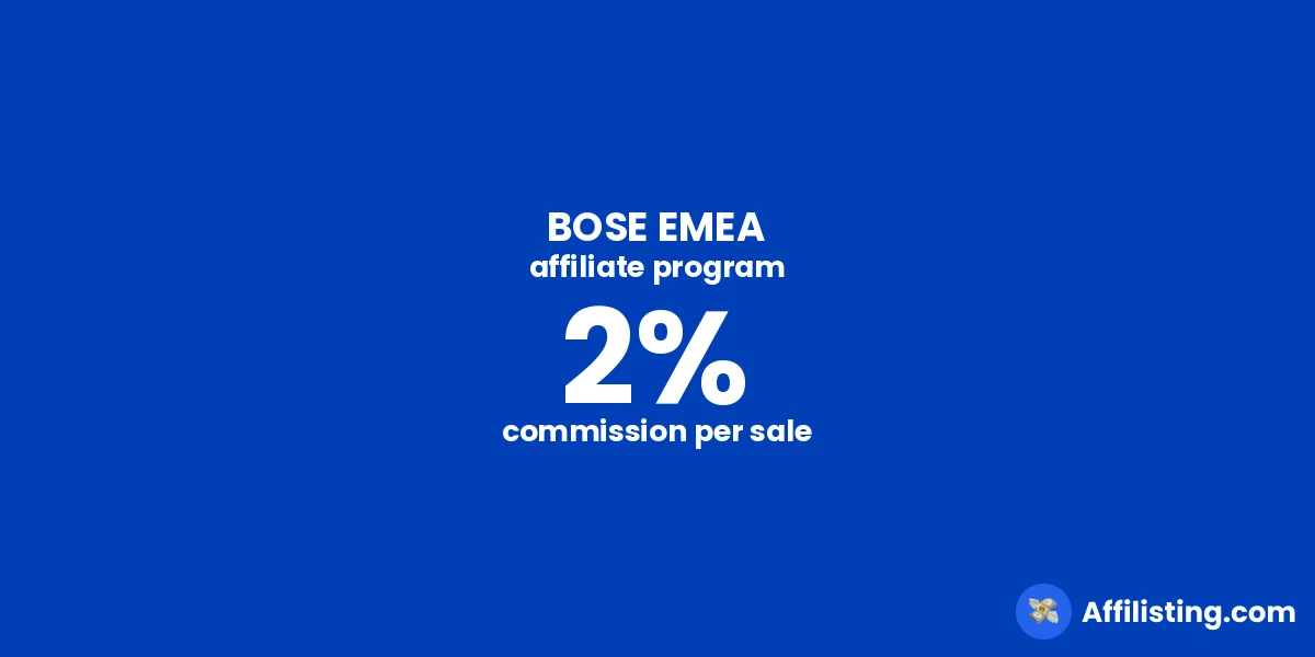 BOSE EMEA affiliate program