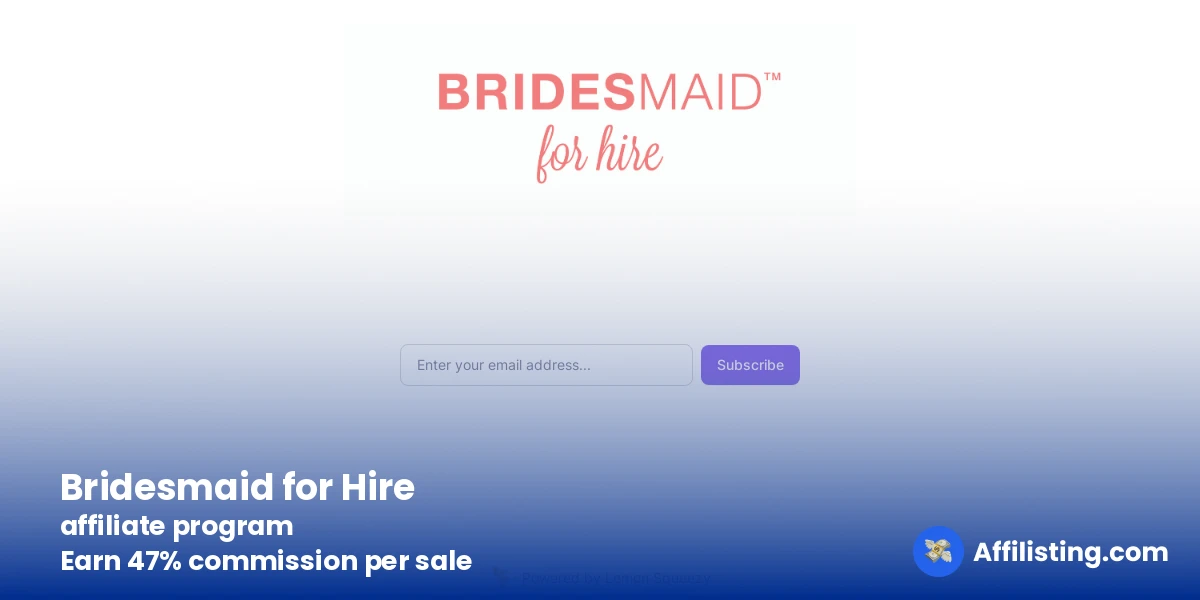 Bridesmaid for Hire affiliate program