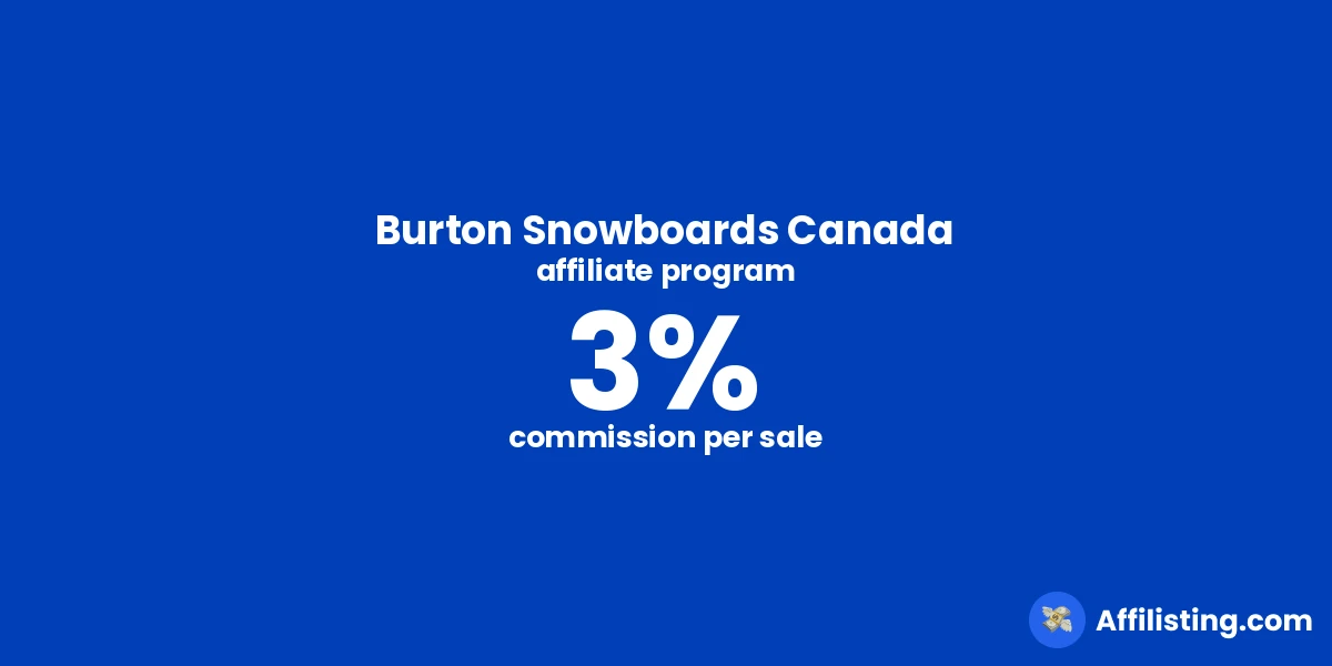 Burton Snowboards Canada affiliate program