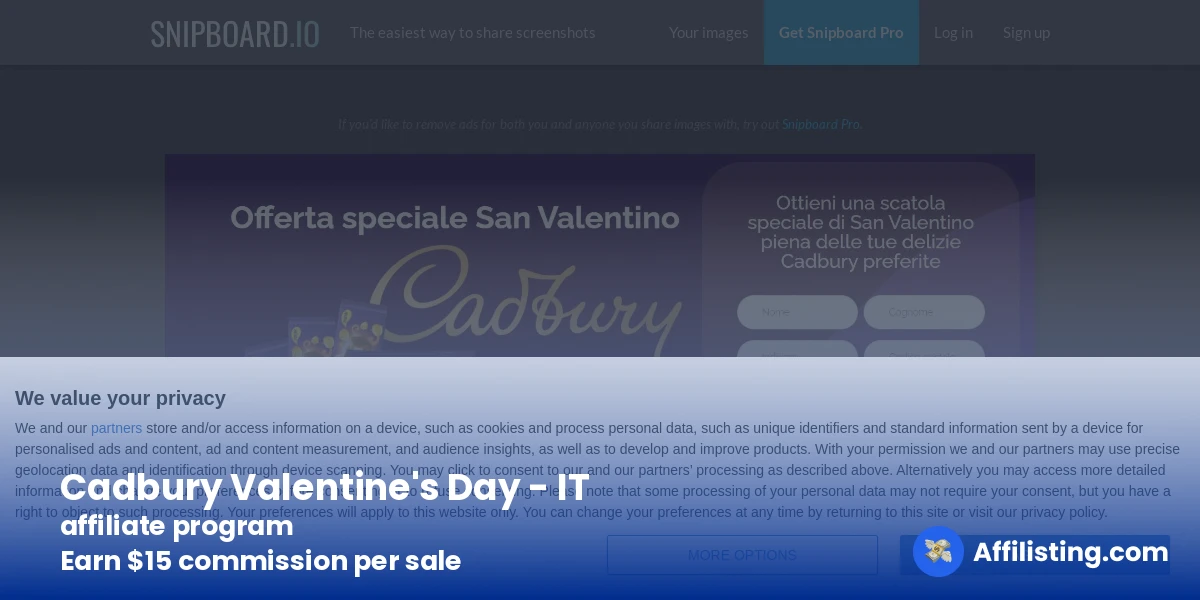 Cadbury Valentine's Day - IT affiliate program