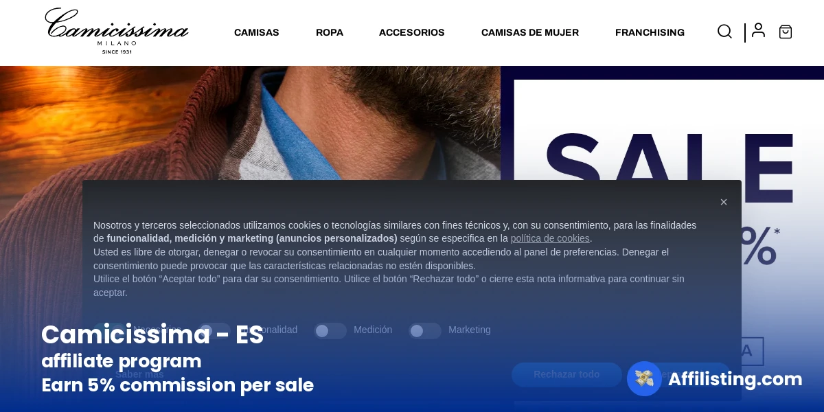 Camicissima - ES affiliate program