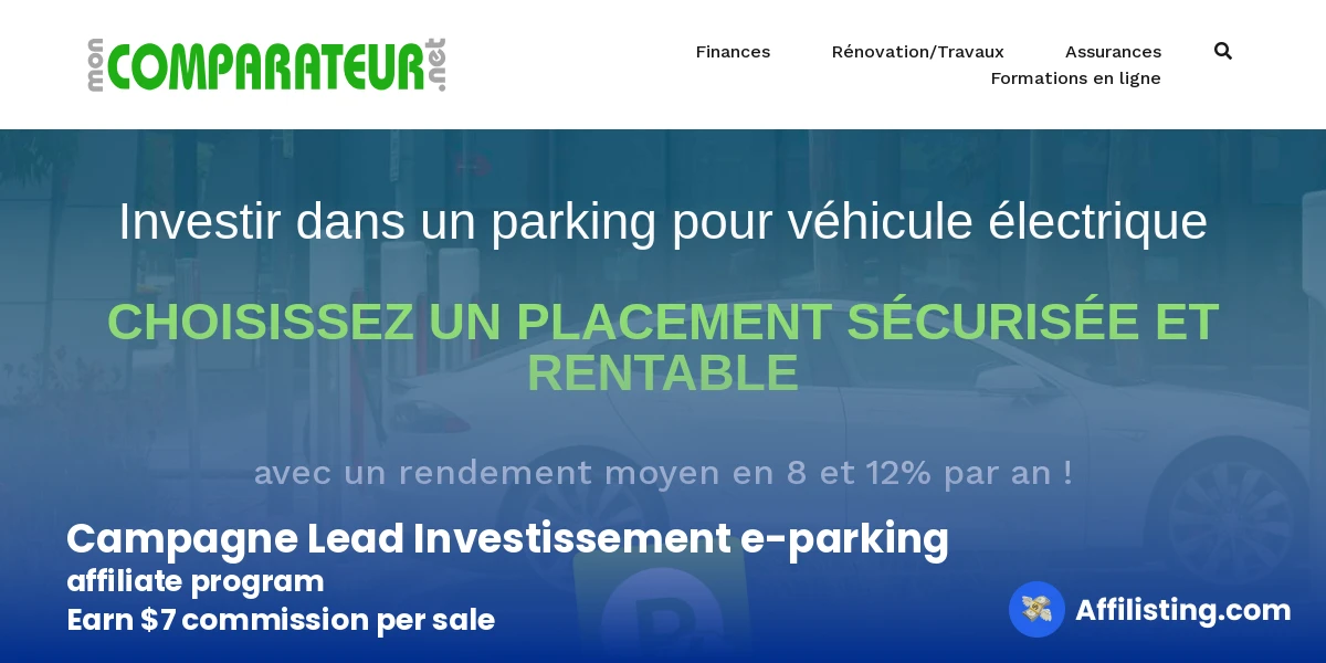 Campagne Lead Investissement e-parking affiliate program