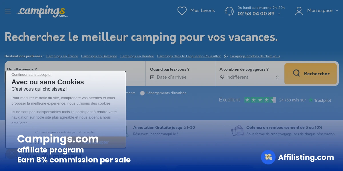 Campings.com affiliate program