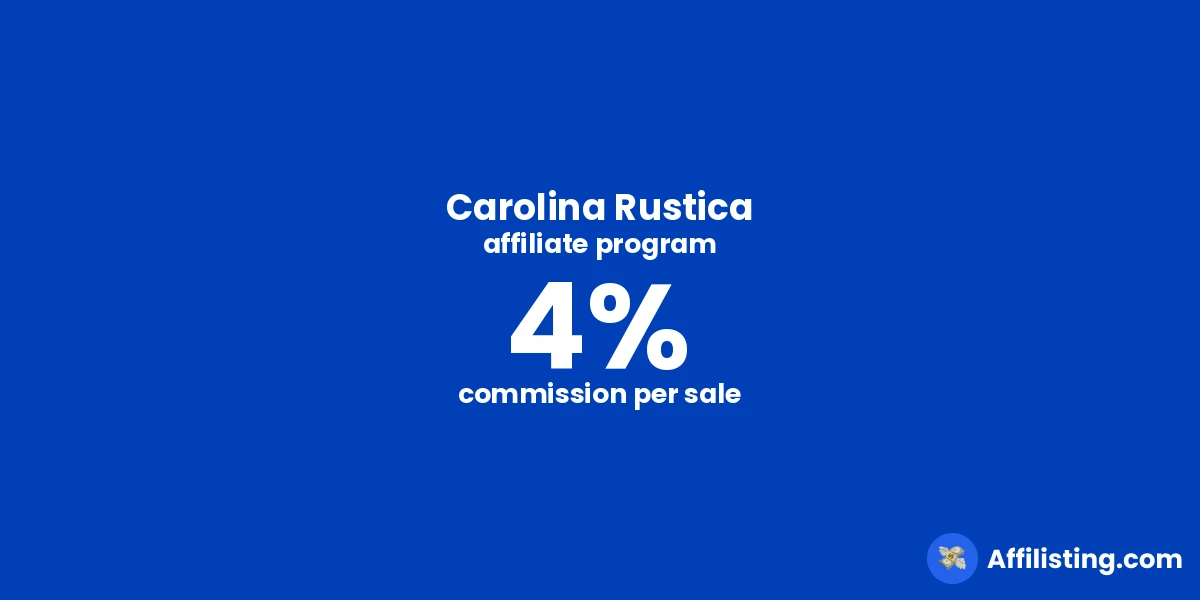 Carolina Rustica affiliate program
