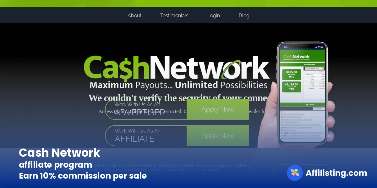 Cash Network affiliate program