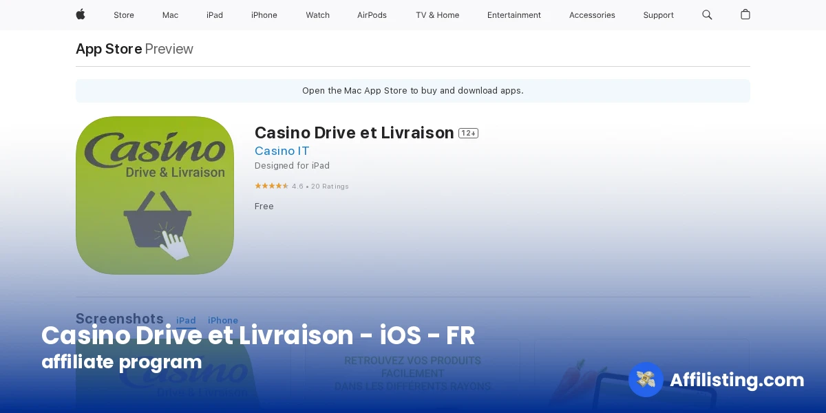 Casino Drive et Livraison - iOS - FR affiliate program