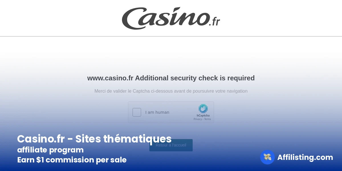 Casino.fr - Sites thématiques affiliate program