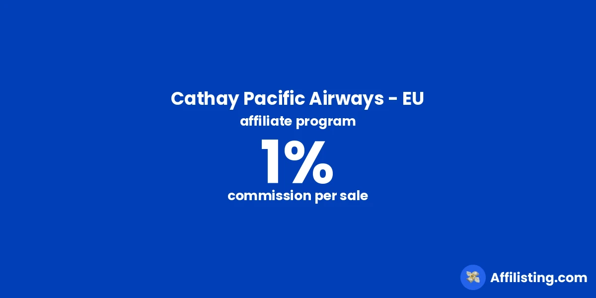 Cathay Pacific Airways - EU affiliate program