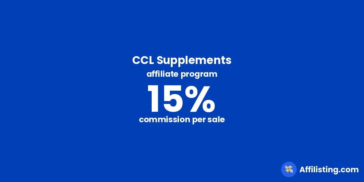 CCL Supplements affiliate program