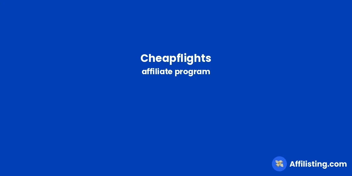 Cheapflights affiliate program